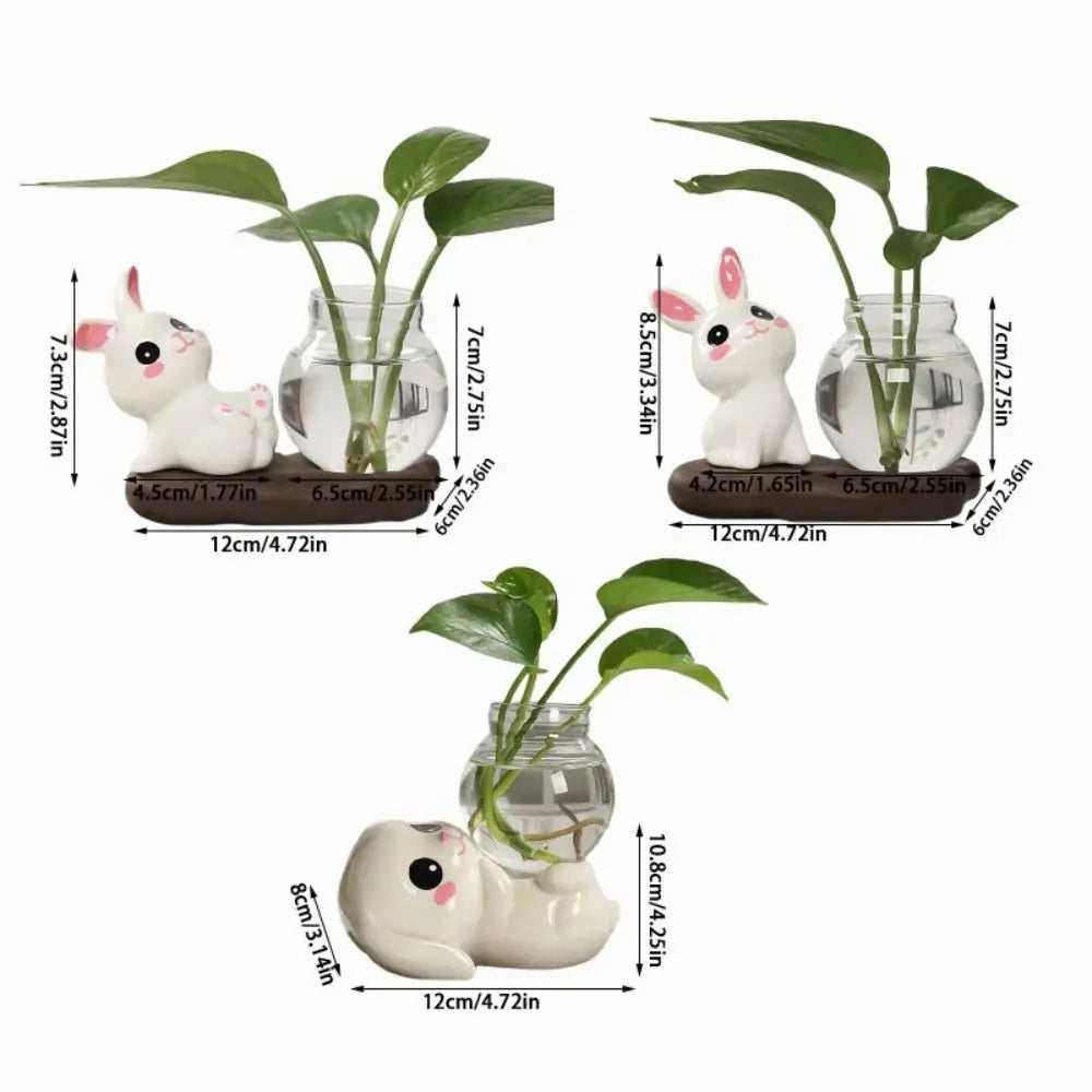 Bunny Glass Bud Vase: 06 dimensions of the three bunny bud vase designs