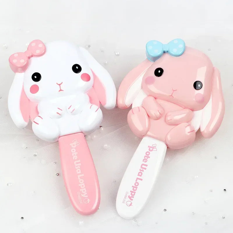 Pink Bow Bunny Cushion Hairbrush