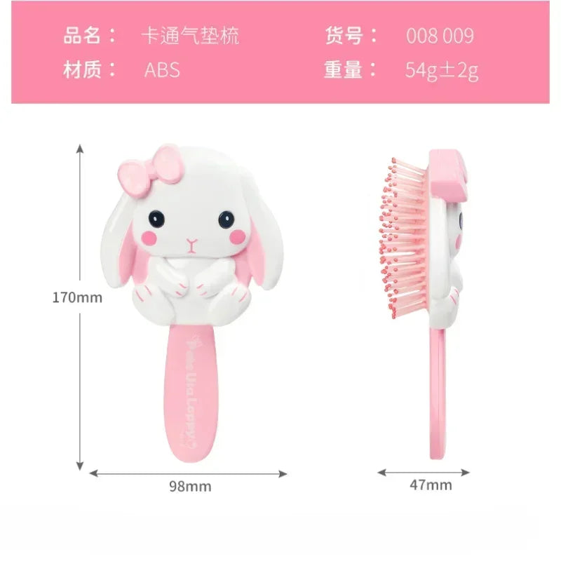 Pink Bow Bunny Cushion Hairbrush