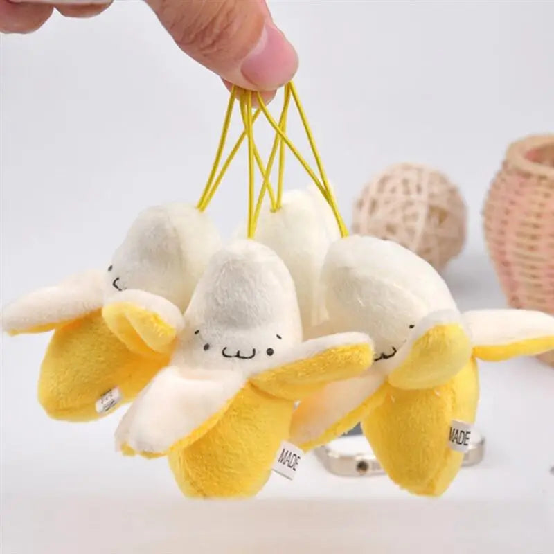 Smiling Peeled Banana Plush Bag Charm