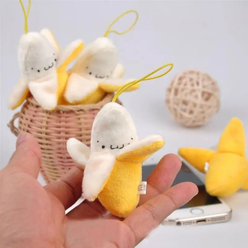 Smiling Peeled Banana Plush Bag Charm